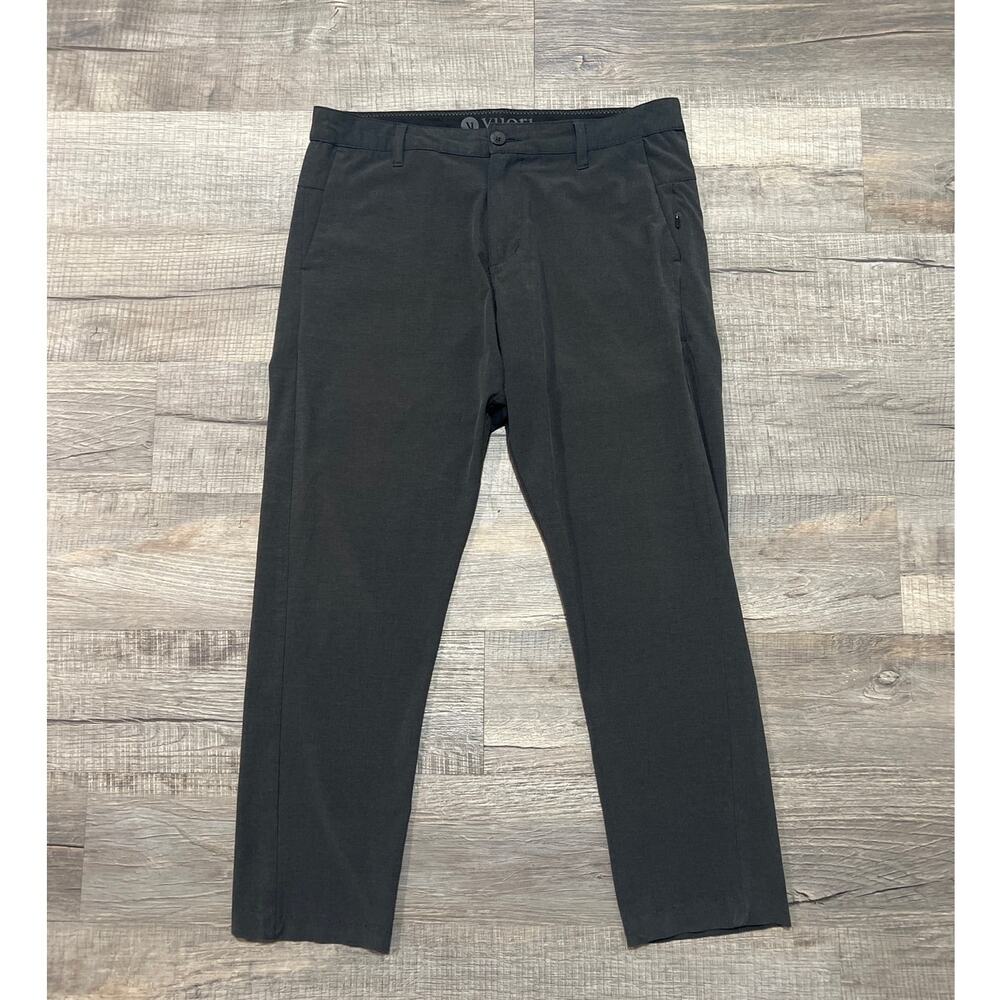 Vuori Mens Collins Pants Twill Chino Gray Straight Leg *Altered Size 32x27*